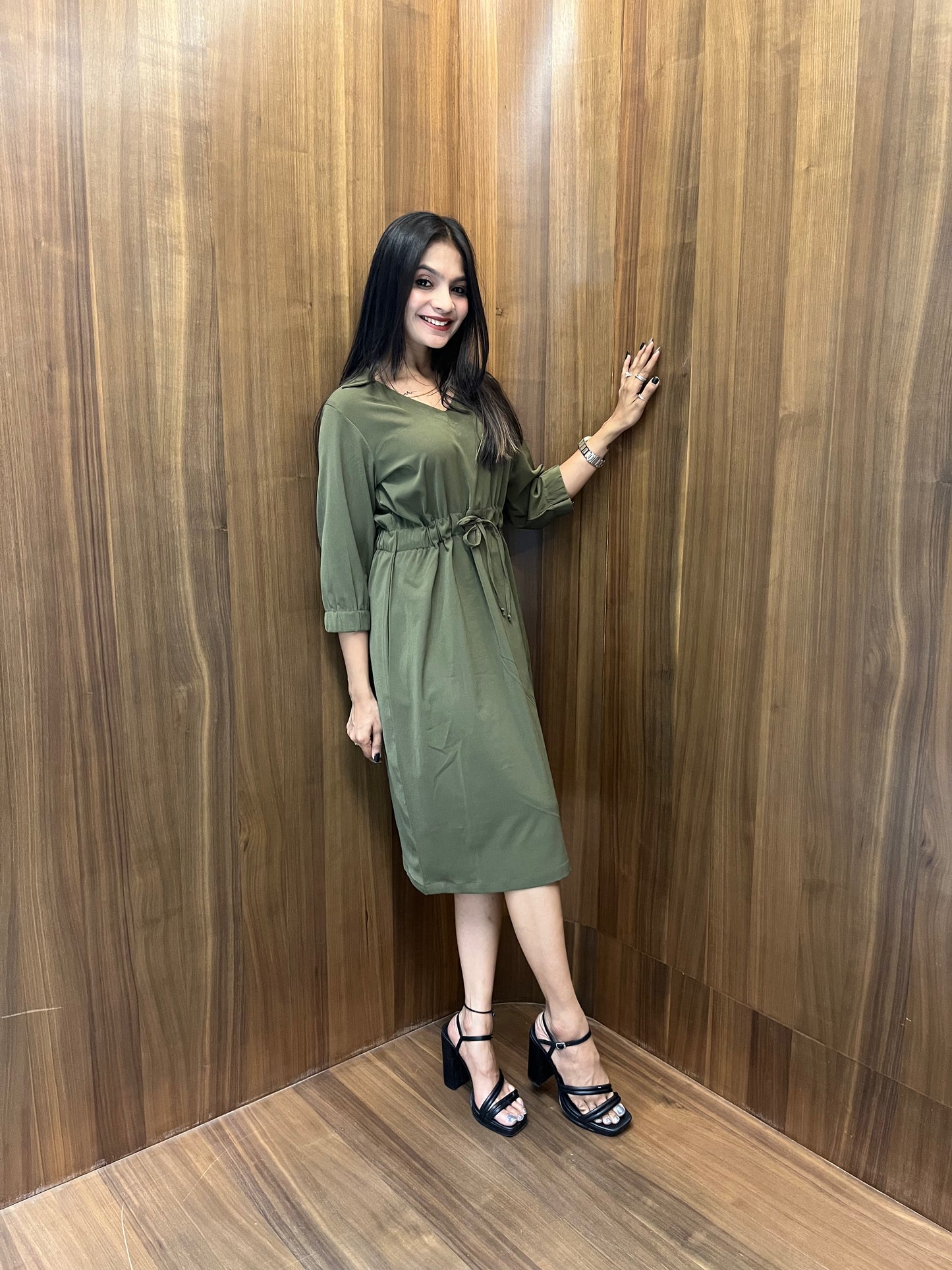 Drawstring Waist Dress