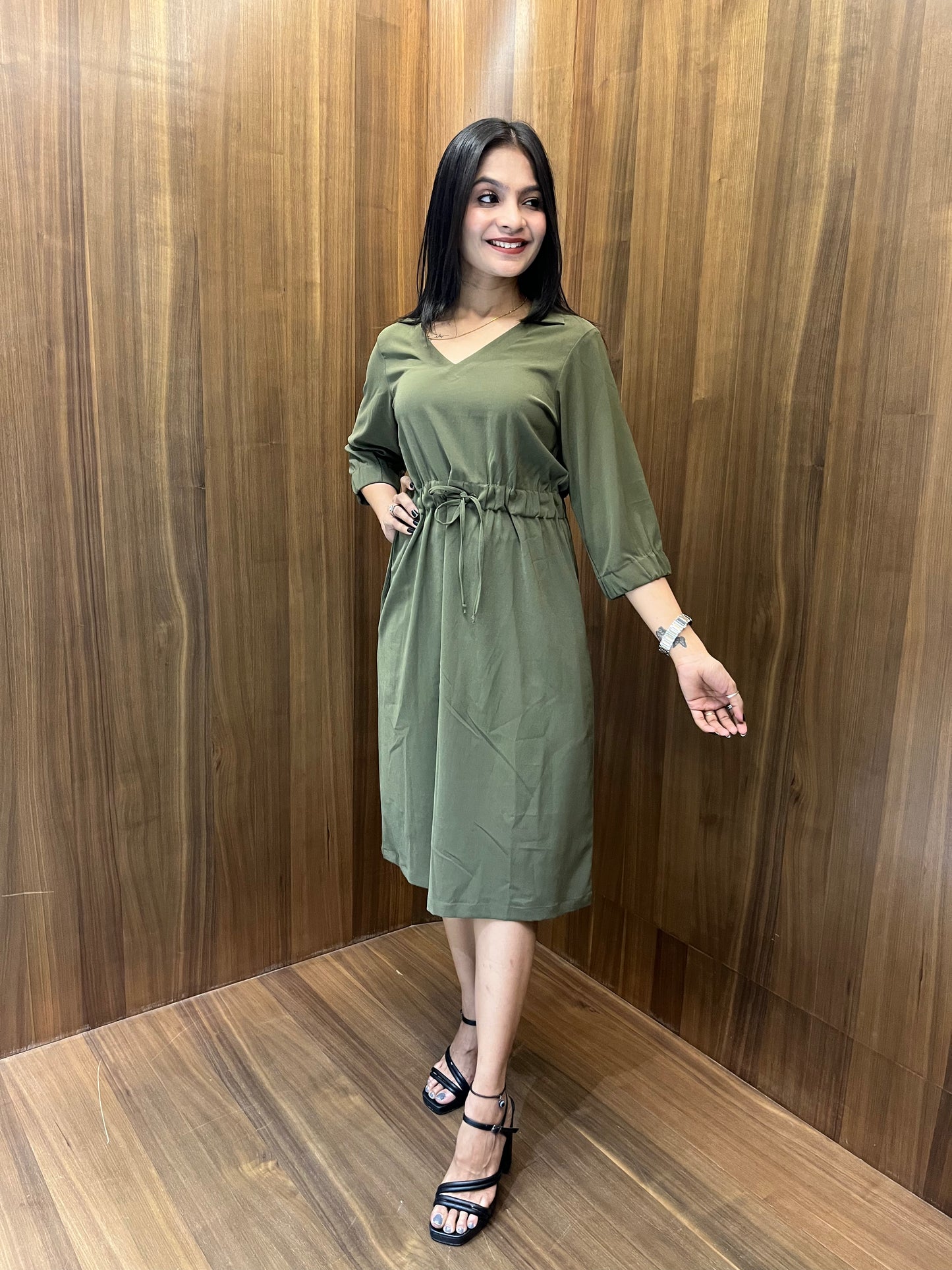 Drawstring Waist Dress