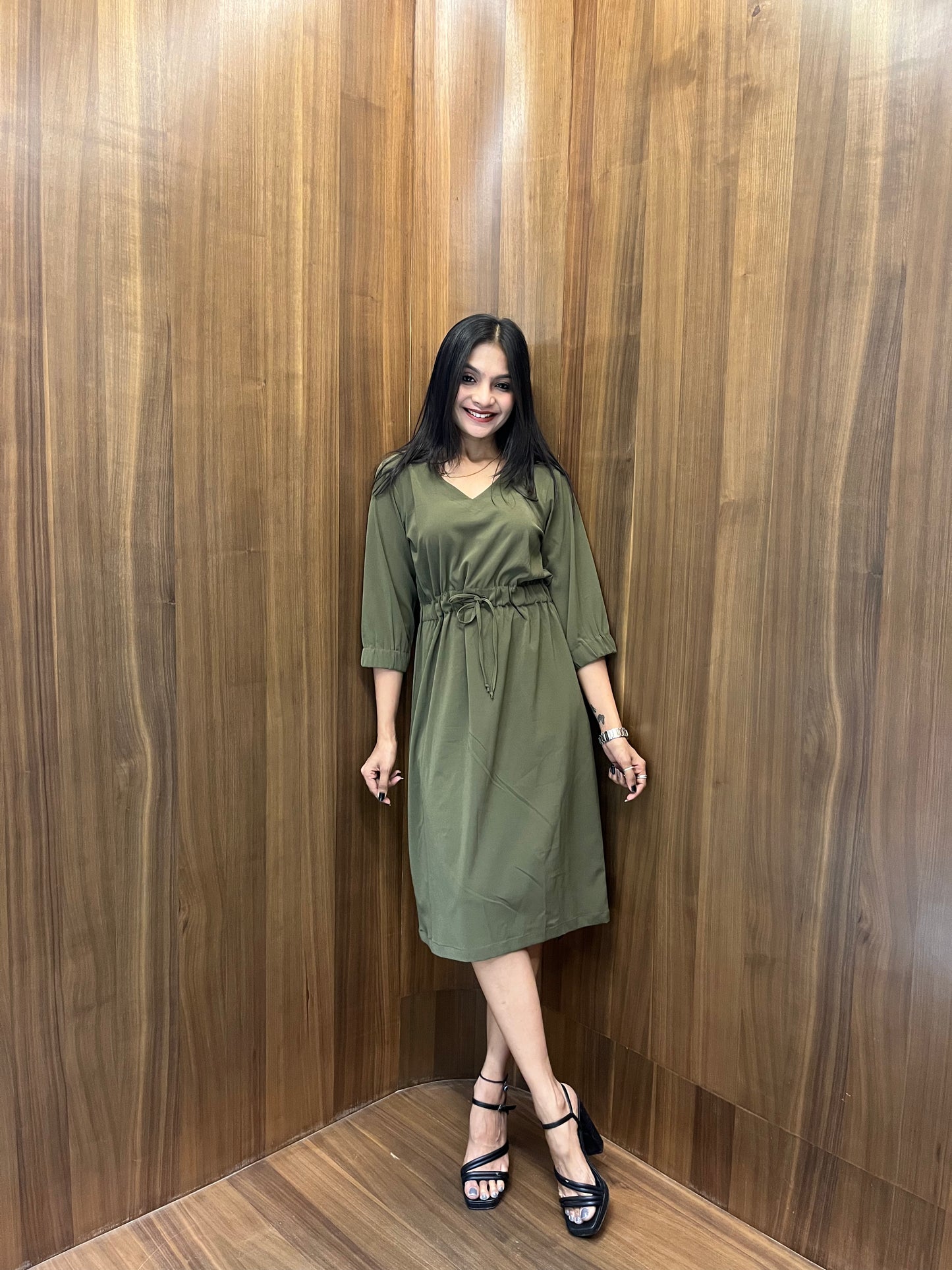 Drawstring Waist Dress