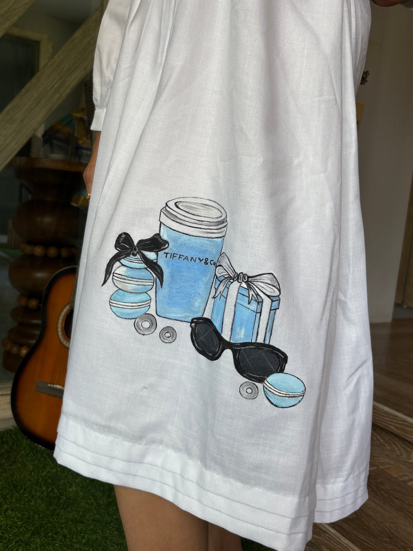 Parisian Mood Hand-Painted Shirt Dress