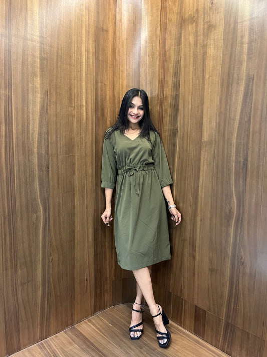Drawstring Waist Dress